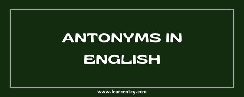 List of Antonyms in English