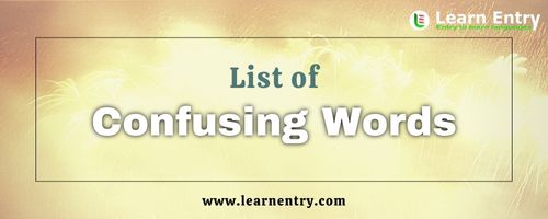 List of Confusing words in English