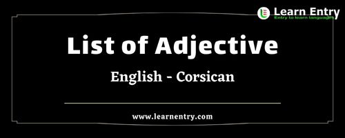 List of Adjectives in Corsican and English