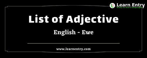 List of Adjectives in Ewe and English