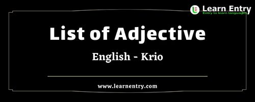 List of Adjectives in Krio and English