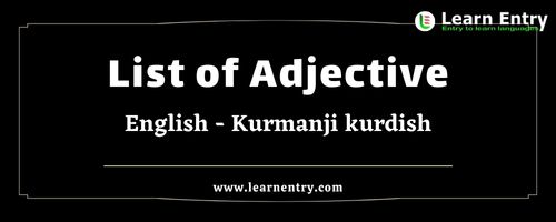 List of Adjectives in Kurmanji kurdish and English