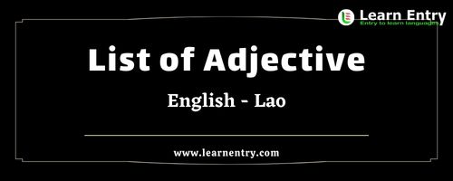 List of Adjectives in Lao and English