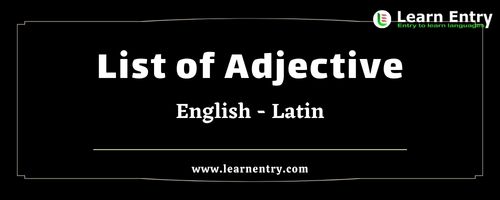 List of Adjectives in Latin and English