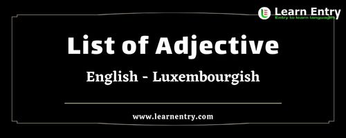 List of Adjectives in Luxembourgish and English