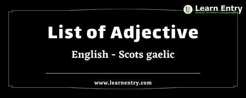 List of Adjectives in Scots gaelic and English
