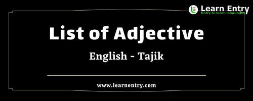 List of Adjectives in Tajik and English