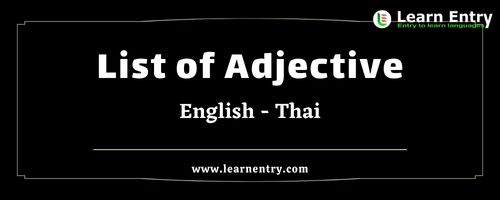 List of Adjectives in Thai and English
