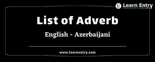 List of Adverbs in Azerbaijani and English