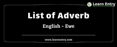 List of Adverbs in Ewe and English