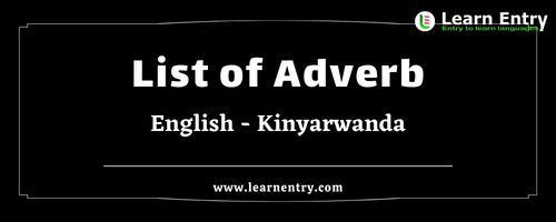 List of Adverbs in Kinyarwanda and English