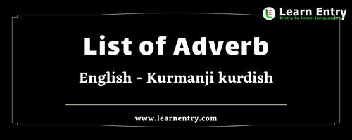List of Adverbs in Kurmanji kurdish and English
