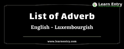 List of Adverbs in Luxembourgish and English