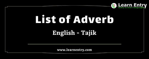 List of Adverbs in Tajik and English