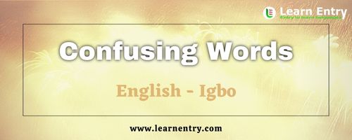 List of Confusing words in Igbo and English
