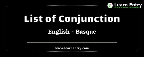 List of Conjunctions in Basque and English