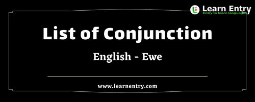 List of Conjunctions in Ewe and English