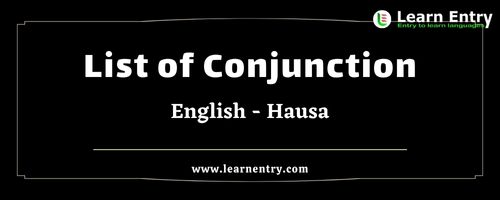 List of Conjunctions in Hausa and English