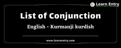 List of Conjunctions in Kurmanji kurdish and English