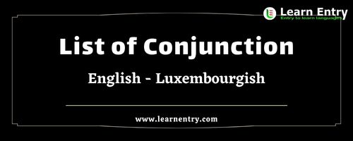 List of Conjunctions in Luxembourgish and English