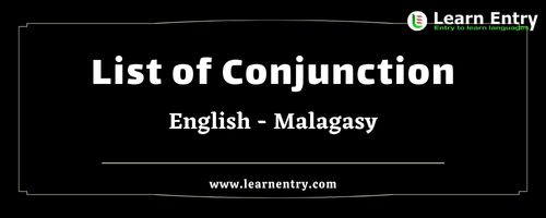 List of Conjunctions in Malagasy and English