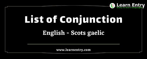 List of Conjunctions in Scots gaelic and English
