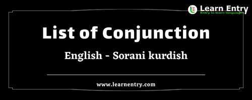 List of Conjunctions in Sorani kurdish and English