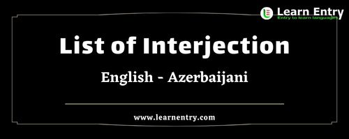 List of Interjections in Azerbaijani and English