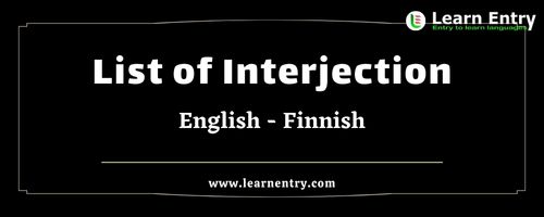 List of Interjections in Finnish and English