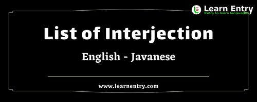 List of Interjections in Javanese and English