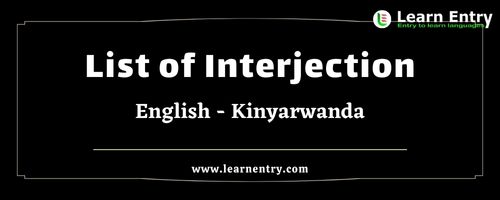 List of Interjections in Kinyarwanda and English
