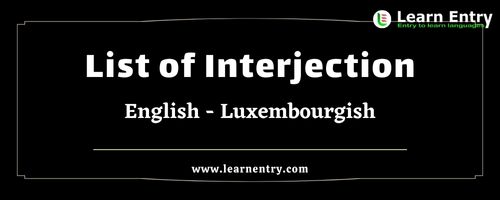 List of Interjections in Luxembourgish and English