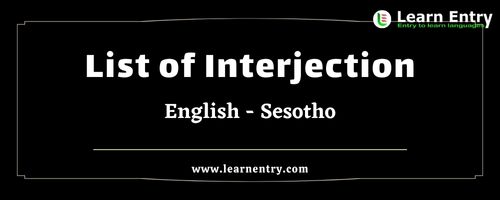 List of Interjections in Sesotho and English