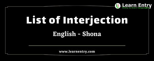 List of Interjections in Shona and English