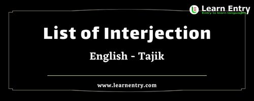 List of Interjections in Tajik and English