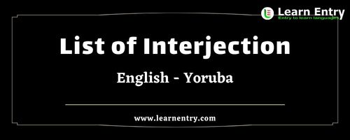 List of Interjections in Yoruba and English