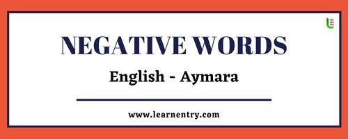 List of Negative words in Aymara and English