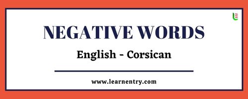 List of Negative words in Corsican and English