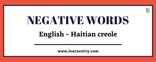 List of Negative words in Haitian creole and English