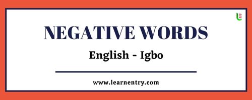 List of Negative words in Igbo and English