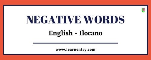 List of Negative words in Ilocano and English