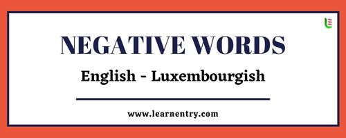 List of Negative words in Luxembourgish and English
