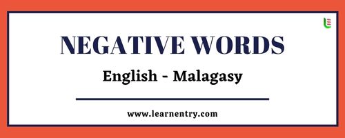 List of Negative words in Malagasy and English
