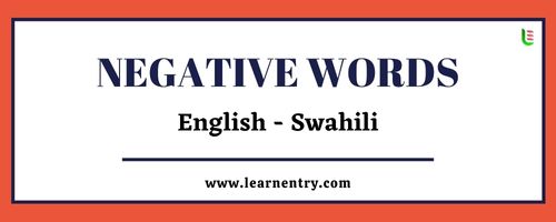 List of Negative words in Swahili and English