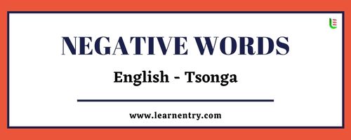 List of Negative words in Tsonga and English