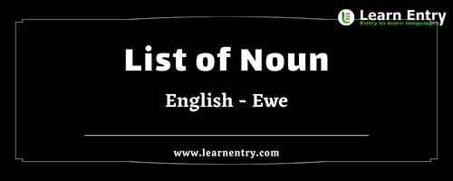 List of Nouns in Ewe and English