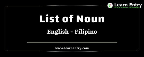 List of Nouns in Filipino and English