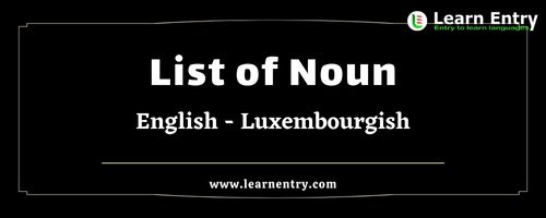 List of Nouns in Luxembourgish and English