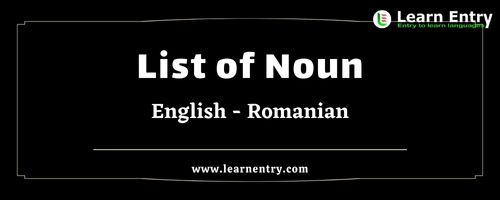 List of Nouns in Romanian and English