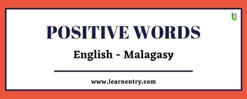 List of Positive words in Malagasy and English